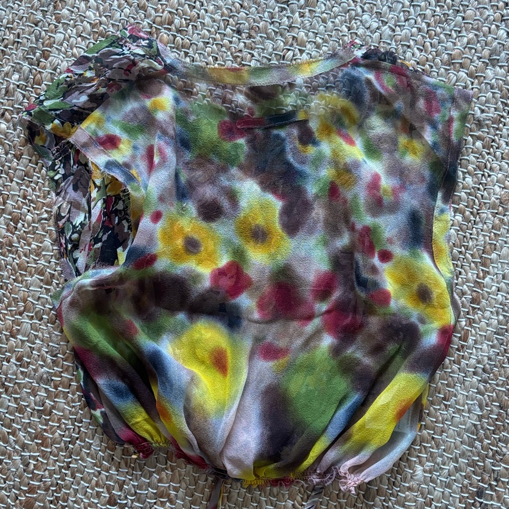 Jean Paul Gaultier vintage floral and watercolor top - Picture 2 of 4
